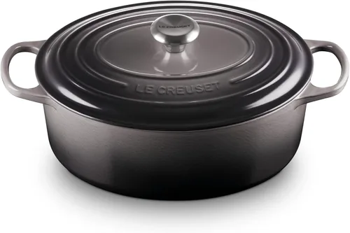 Vista 29 de Le Creuset - Olla holandés redonda con tapa de cocina, hecha de hierro fundido esmaltado, 6.75 cuartos de galón, color alcachofa, colección signature