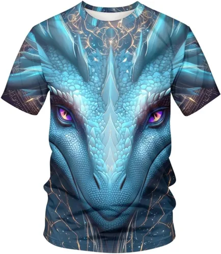 Vista 12 de GLUDEAR Camiseta Vikings para hombre, novedad con estampado 3D de mitología nórdica Aurora Galaxy Life Tree