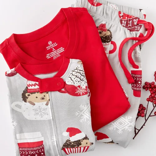 Vista 4 de HonestBaby - Pijama familiar navideña de algodón orgánico