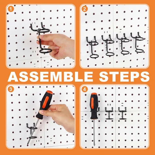 Vista 4 de Ripeng Organizador de destornilladores, portaherramientas multiherramienta, soporte para herramientas de doble anillo, accesorios de tablero