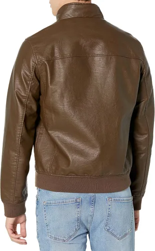 Vista 2 de Tommy Hilfiger Men's Faux Leather Bomber Jacket