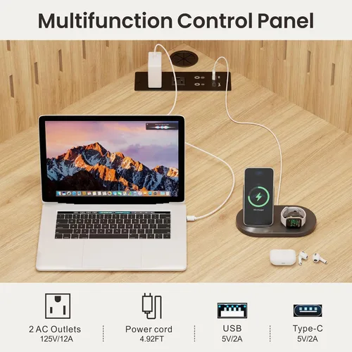 Vista 4 de Escritorio esquinero para computadora con luces LED, escritorio de estudio en forma de L con gabinete y estantes, escritorio triangular para oficina