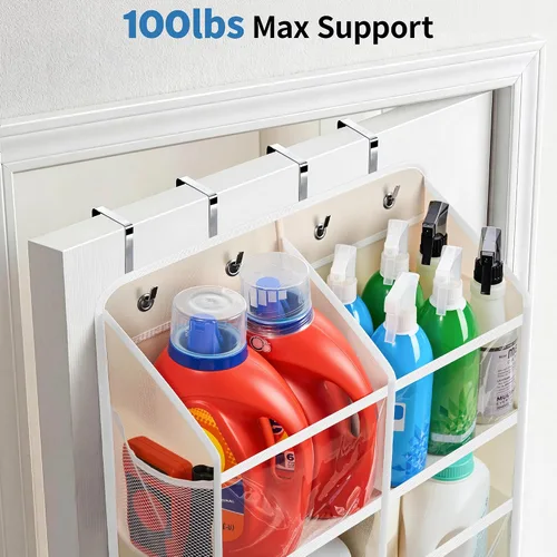 Vista 4 de JARLINK Over the Door Organizer Storage, 5-Tier Extra Large Hanging Storage with 10 Mesh Pockets, 100 lbs Capacity Behind Door Storage for Bedroom