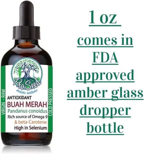 Vista 4 de ProSeed - Aceite de Buah Merah virgen crudo hecho a mano, sin refinar, prensado en frío y cosechado silvestre, rico en antioxidantes, omegas