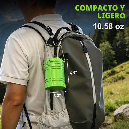 Vista 6 de Paquete de 1 linterna LED verde para acampar
