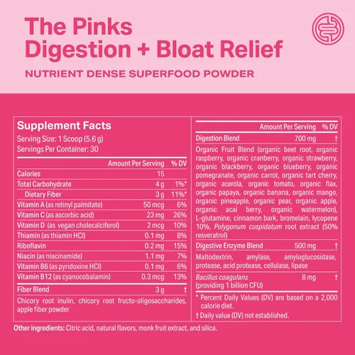 Vista 8 de Proper The Pinks - Bebida para aliviar la hinchazón, mezcla probiótica con enzimas prebióticas