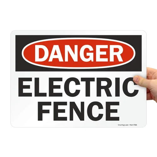 Vista 7 de SmartSign etiqueta "Danger - Electric Fence" 5" x 7" vinilo laminado reflectante 3M