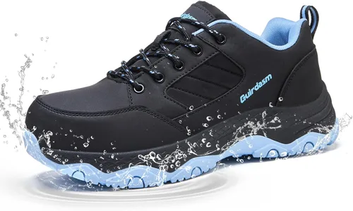 Vista 10 de Zapatos anchos con punta de acero para mujer, impermeables, antideslizantes, zapatos de seguridad, ligeros, antideslizantes, construcción