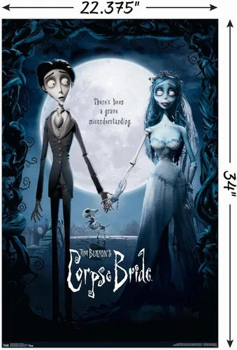 Vista 3 de Tim Burton's The Corpse Bride - Póster de pared de una hoja, 34 pulgadas de largo x 22.4 pulgadas de ancho, versión sin marco