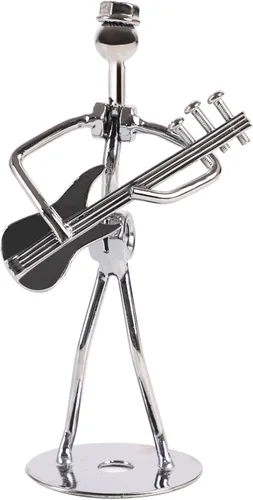 Vista 12 de Pequeña escultura de hierro, músico de metal, decoración de figuras de arte, regalo de estatua de hombre musical, exhibición para escritorio