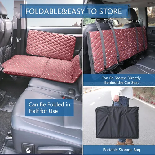 Vista 5 de Colchón de cama de asiento trasero de camión no inflable, camas portátiles para camiones grandes, cama de viaje plegable de doble cara F150/Camiones