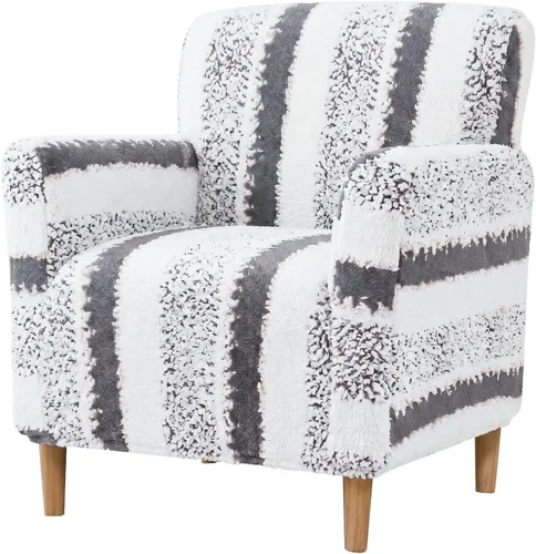 Vista 14 de LiveGo - Funda elástica para sillón de mediados de siglo moderno de 1 pieza, fundas de acento de jacquard para silla con brazos, fundas impermeables
