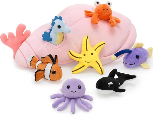 Vista 24 de Muiteiur 4 Piezas de Animales de Peluche de Perros, 8 Pulgadas Peluches de Perros a Granel con Corazón, Juguetes de Peluche Suaves de Cachorros