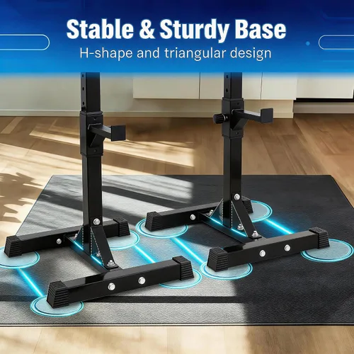 Vista 4 de ZENY Soporte ajustable para pesas en cuclillas, soporte de prensa de banco para entrenamiento de fuerza en el gimnasio en casa, carga máxima de 550