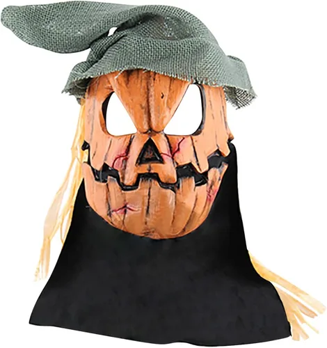 Vista 3 de Halloween High End Latex Pumpkin Bogy Scary Devil Headgear Headgear Prom Performance Props Masquerade Headgear Party Favors