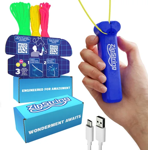 Vista 10 de ZipString Original - Como se ve en Shark Tank - Juguete clásico de lanzador de cuerda, perfecto para niños y adultos - Lanza un lazo de cuerda