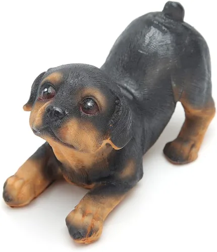 Vista 9 de Buachois Juego de 4 estatuas de perro para cachorros, escultura de resina para mascotas, escultura de resina para cachorros, decoración de jardín