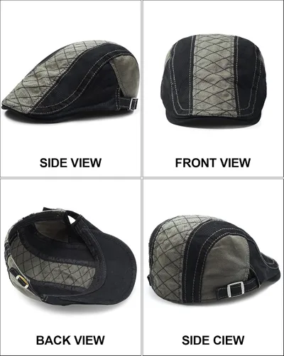 Vista 4 de Zhanmai 4 sombreros de Newsboy para hombre, gorra de verano para hombre, gorra de periódico plana para hombre, gorra de caza de periódicos