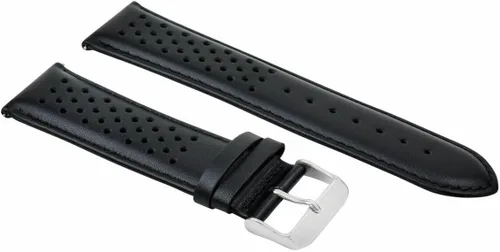 Vista 4 de Ewatchparts Correa de reloj de piel perforada de 18-19-20-21-22-0.906-0.945 in compatible con Rolex Quick Release Negro y dorado