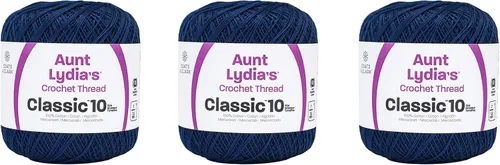 Vista 22 de Aunt Lydia Classic Crochet - Paquete de 3 unidades de 350y/1,049.9 ft - Blanco Antiguo