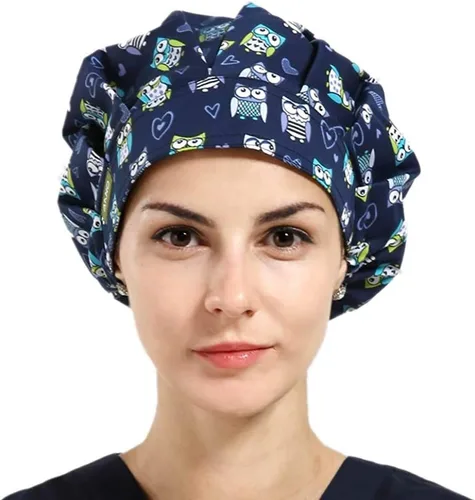 Vista 2 de Gorra de trabajo para mujer, ajustable, con banda para el sudor, clásica, para cola de caballo