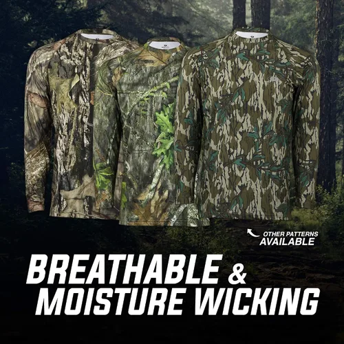 Vista 6 de Camisas Mossy Oak de caza para hombre, de manga larga, con camuflaje