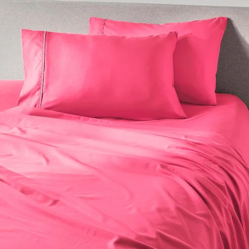 Vista 20 de Juego de sábanas PeachSkin original 1500 hilos Algodón Rosa