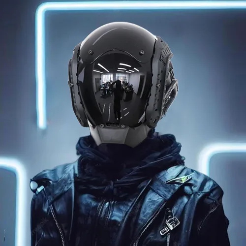 Vista 4 de Máscara de casco punk para hombre, máscaras de Halloween, cosplay, gótico, futurista, máscara de tecnología, accesorios de fiesta de disfraces