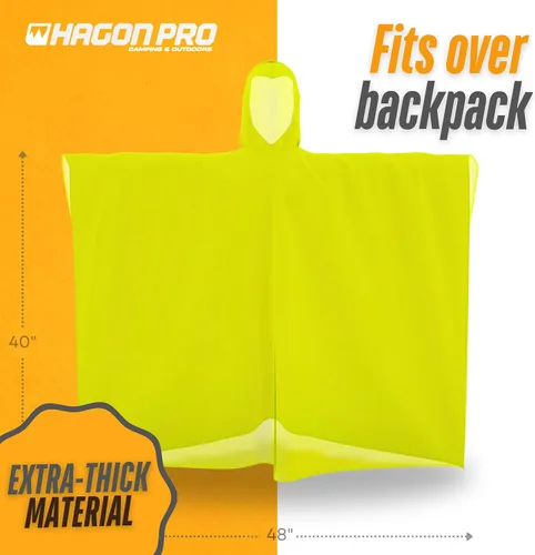 Vista 20 de Hagon PRO - Ponchos de lluvia desechables para adultos (paquete de 5)