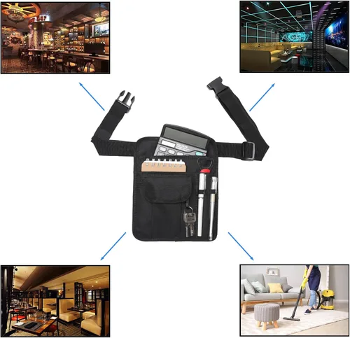 Vista 7 de BVMAG Bolsa de servidor con cintura para restaurante con hebilla de cinturón ajustable para camarera pequeña
