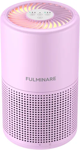 Vista 10 de FULMINARE Purificadores de aire para el hogar dormitorio H13 HEPA purificador de aire, 3 velocidades, temporizador, 24 dB, pequeño mini purificador