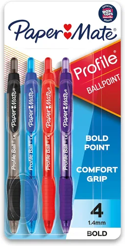 Vista 11 de Paper Mate Profile - Bolígrafos retráctiles, negrita (0.069 pulgadas), negro, 2