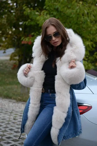 Vista 5 de Roiii Women Thicken Warm Winter Coat Hood Down Parka Faux Fur Outdoor Overcoat Long Jacket Outwear