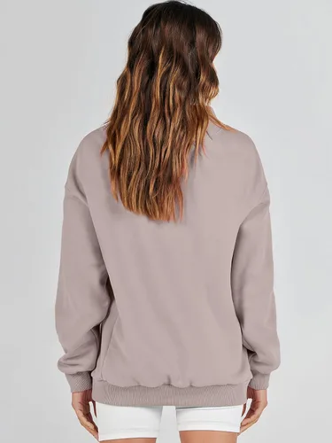 Vista 5 de ANRABESS Sudaderas de gran tamaño para mujer, cuello alto, manga larga, sudaderas con capucha para otoño, ropa 2023