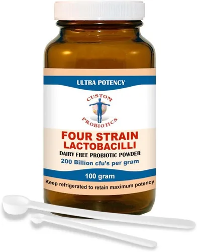 Vista 3 de Polvo probiótico de lactobacilos Four Strain de Custom Probiotics (1.76 oz)