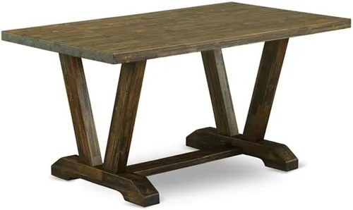 Vista 9 de East West Furniture VT026 Mesa de comedor estilo V – una mesa de cocina rectangular con patas elegantes, 36 x 60 pulgadas, multicolor