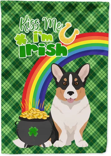 Vista 125 de Caroline's Treasures WDK4731GF - Bandera decorativa para jardín del día de San Patricio, color negro y tostado, Airedale Terrier, para jardín