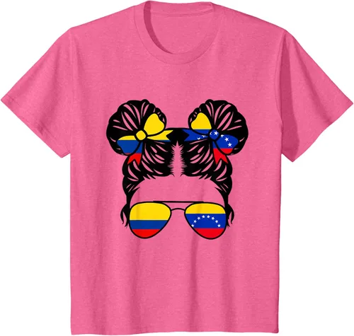Vista 56 de Camiseta Half Colombian Half Venezolan Girl Colombia Kids Heritage, Gris