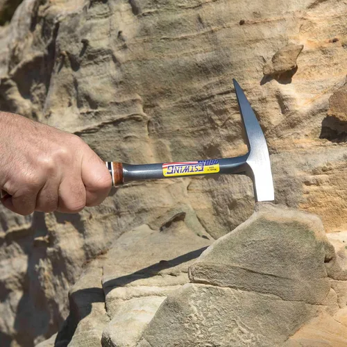 Vista 6 de ESTWING Rock Pick - Martillo geológico de 13 onzas con cara lisa y agarre de cuero genuino - E13P