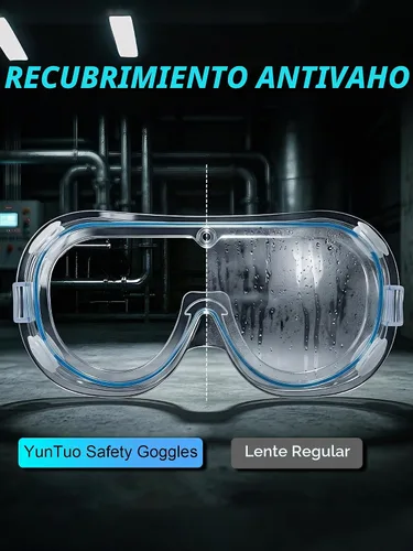 Vista 5 de 1 paquete de gafas de seguridad antivaho, gafas de seguridad protectoras, protección para los ojos Transparente 1 paquete
