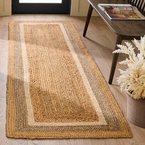 Vista 8 de SAFAVIEH Natural Fiber Collection NF883B - Alfombra de pasillo, 2 pies 3 pulgadas x 16 pies, natural, gris y marfil, hecha a mano
