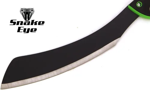 Vista 2 de Snake Eye Tactical Machete de hoja fija Full-Tang con vaina para caza, camping, pesca al aire libre (BK-GN)