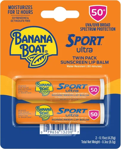 Vista 10 de Banana Boat Sport Lip Protector solar SPF 50, 0.15 oz (paquete de 2) Hidratación de 12 horas con protección solar, vitamina E y aloe, resistente