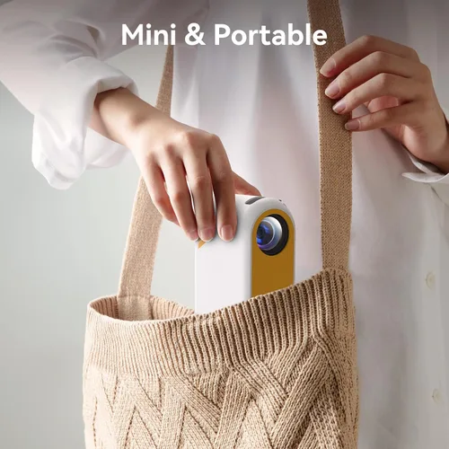 Vista 13 de Mini proyector portátil con Wifi y Bluetooth proyectores de cine al aire libre, mini proyector de cine en casa para interior para dormitorio Amarillo