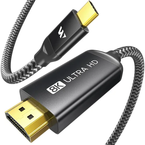 Vista 13 de Warrky Cable USB C a HDMI de 3.3 pies (4K@60Hz) [Carcasa de Aluminio, Conector Chapado en Oro] Cable Tipo-C a HDMI 2.0, Thunderbolt 4/3 Compatible