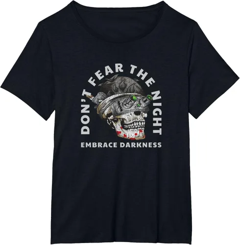 Vista 22 de Camiseta táctica militar con diseño de calavera con visión nocturna Negro