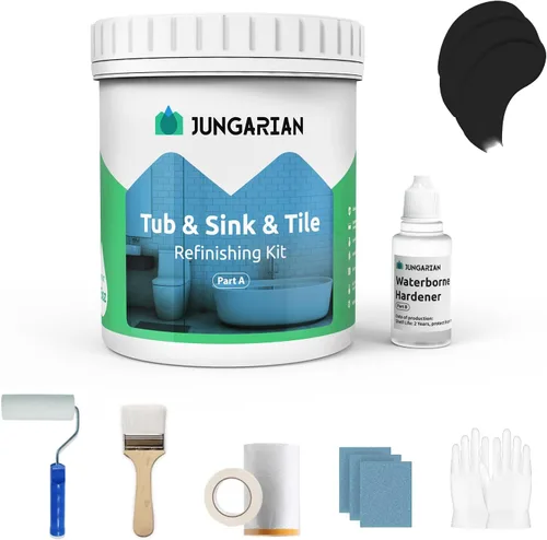 Vista 9 de Kit de reacabado de bañera y azulejos de 17.5 onzas con herramientas, pintura de bajo olor para baño, fregadero, encimera, azulejos, pintura