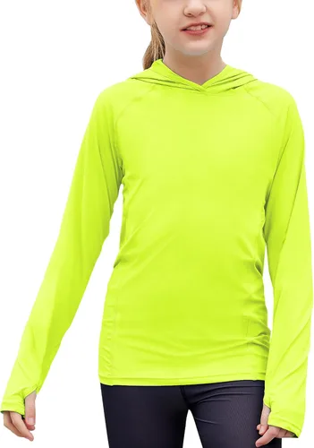 Vista 15 de Zaclotre - Sudadera con capucha para niños, con protección solar UPF 50+, de secado rápido, para niñas, con agujeros para los pulgares