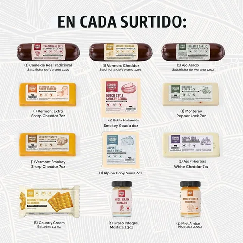 Vista 3 de Farmers Market Heritage - Caja de regalo con salchichas de verano y queso