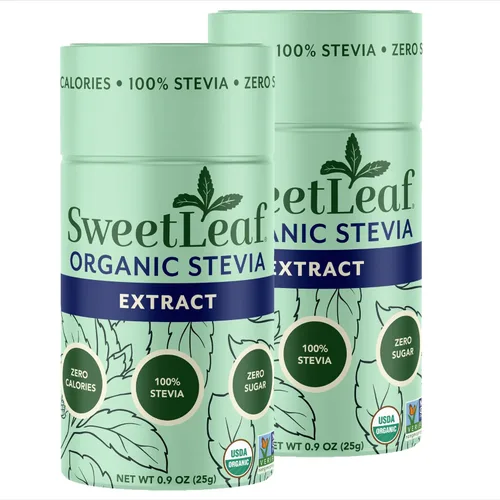 Vista 10 de SweetLeaf Tarro agitador de polvo orgánico puro de estevia, edulcorante cero calorías con extracto puro de hoja de stevia, sin aditivo edulcorante